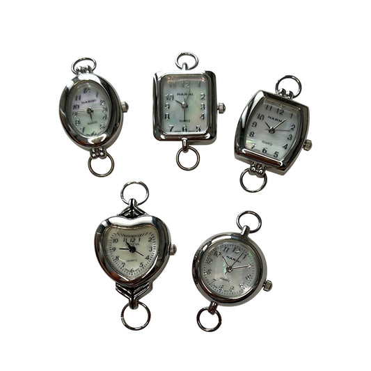 NIMI 5 Piece Printed & Pearl Watch Face Set for Beading and Jewelry Making (Pearl)