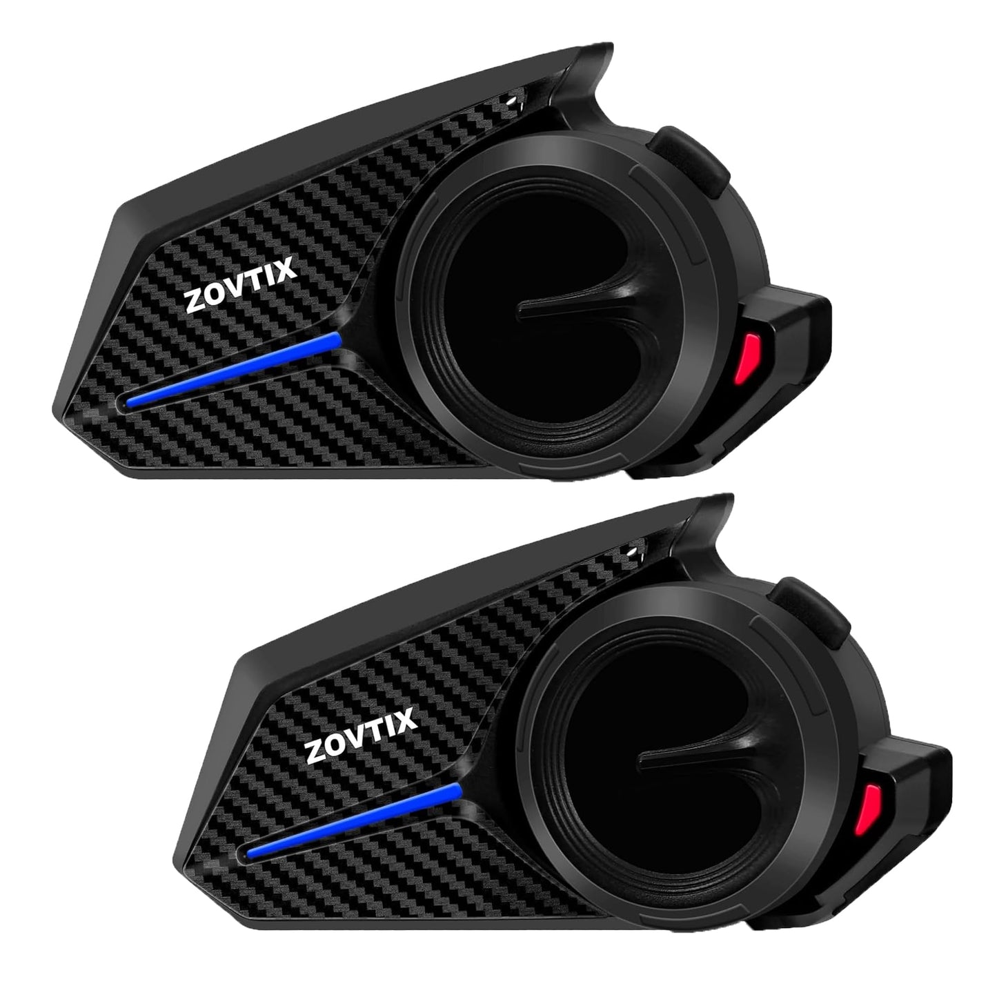 ZOVTIX Motorcycle Helmet Headset, 8 Riders Intercom Headset Communication System Speakers with Music Sharing/HiFi Sound/3 EQ Music Modes/DSP&CVC Noise Cancellation/IP67/FM Radio/Wake up Siri (2 Pack)