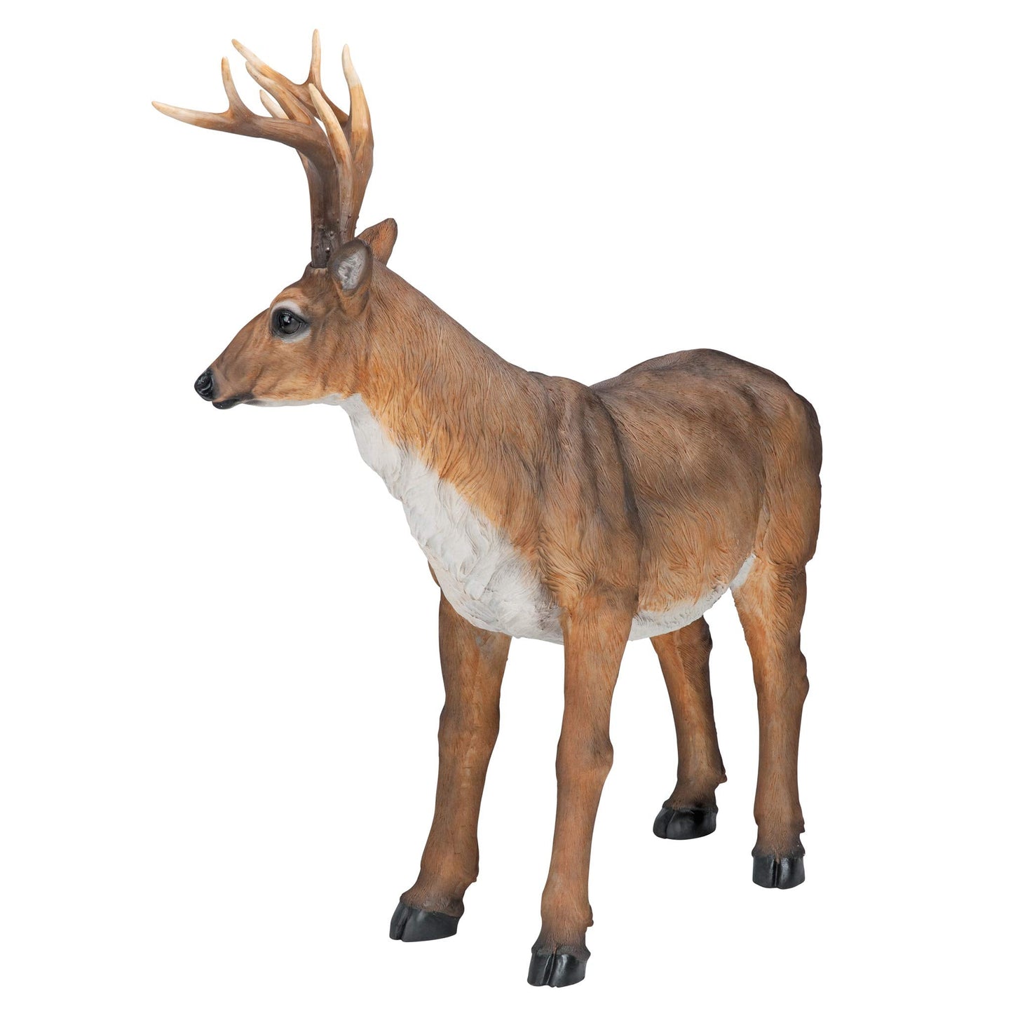 Design Toscano Big Rack Deer Buck Indoor/Outdoor Garden Decoy Animal Statue, 28 Inch Long, 24 Inch Tall, Cast Stone Resin, Brown Finish