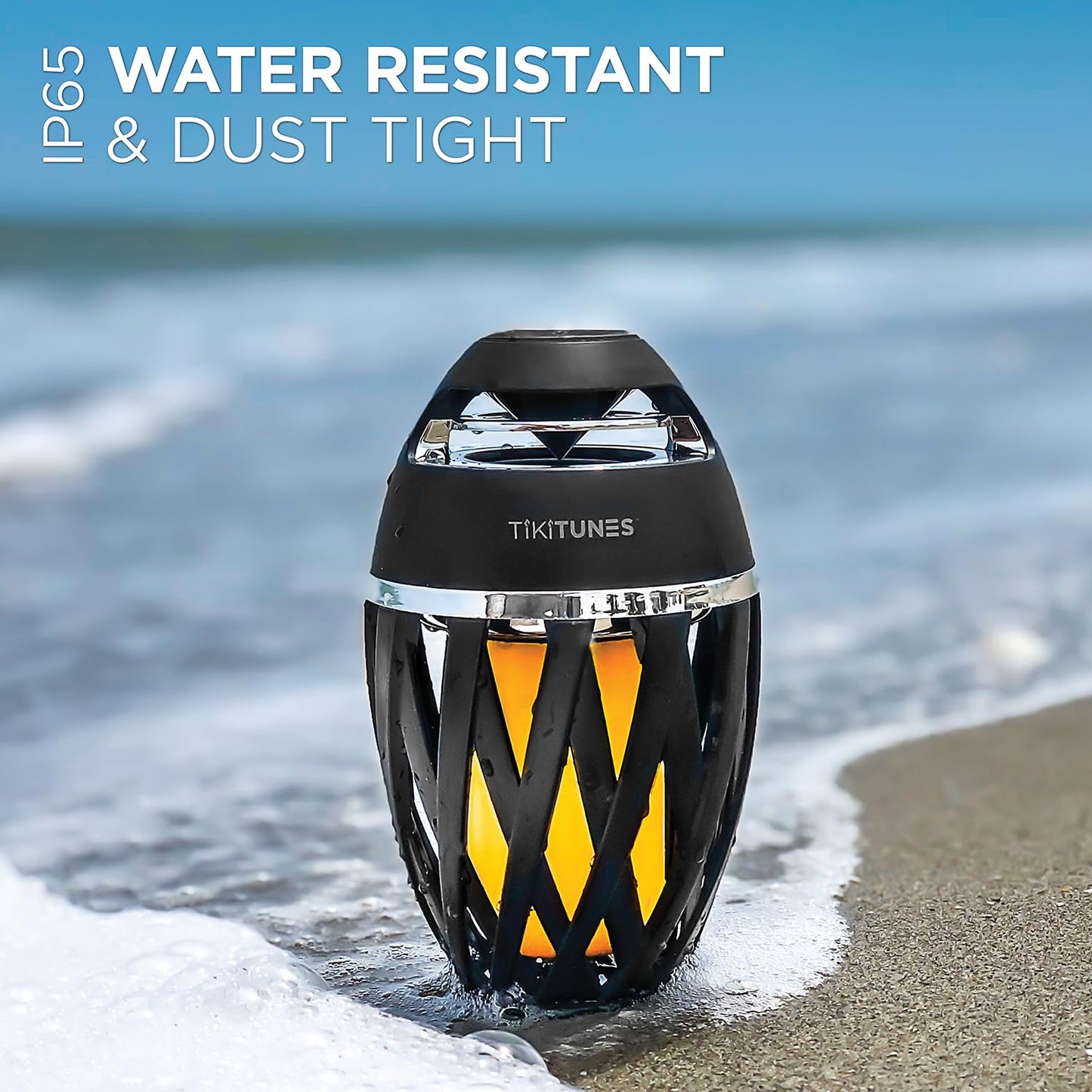 TikiTunes Portable Bluetooth 5.0 Indoor/Outdoor Wireless Speaker, LED Torch Atmospheric Lighting Effect, 5-Watt Audio USB Speaker, 2000 mAh Battery for iPhone/iPad/Android