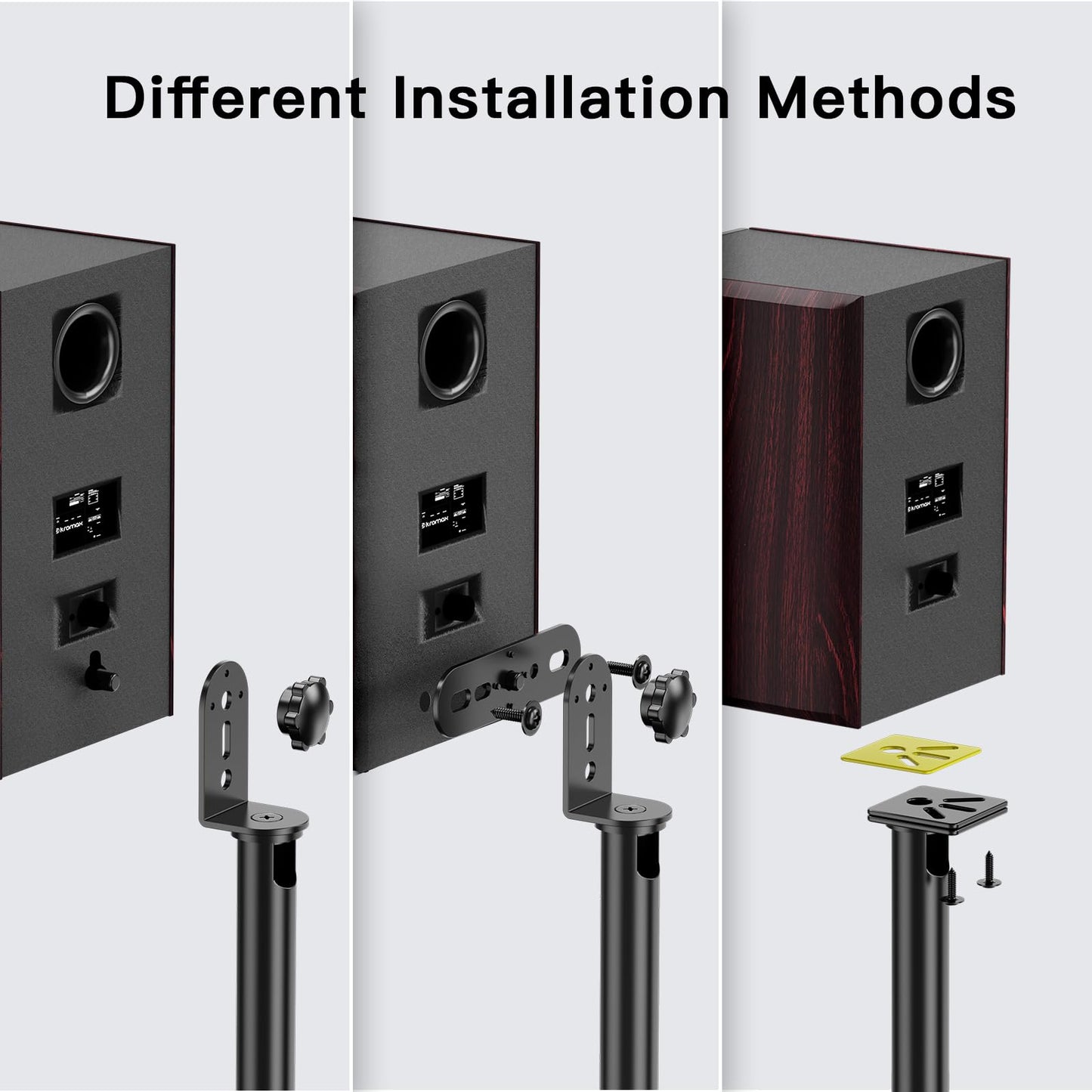 PERLESMITH Speaker Stand Adjustable - Extend 20" to 44" - Holds Satellite Speakers & Small Bookshelf Speakers up to 9 lbs, Floor Stands Compatible with Sony Bose Polk JBL Yamaha and Others - 1 Pair