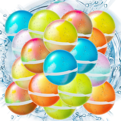 18 PCS Reusable Water Balloons Balls, Soft Silicone Quick Fill Balloons Splash Fun,Outdoor Backyard Summer Party Easy Quick Fun Water Fight Game for Swimming Pool, Summer Party Gift Pool