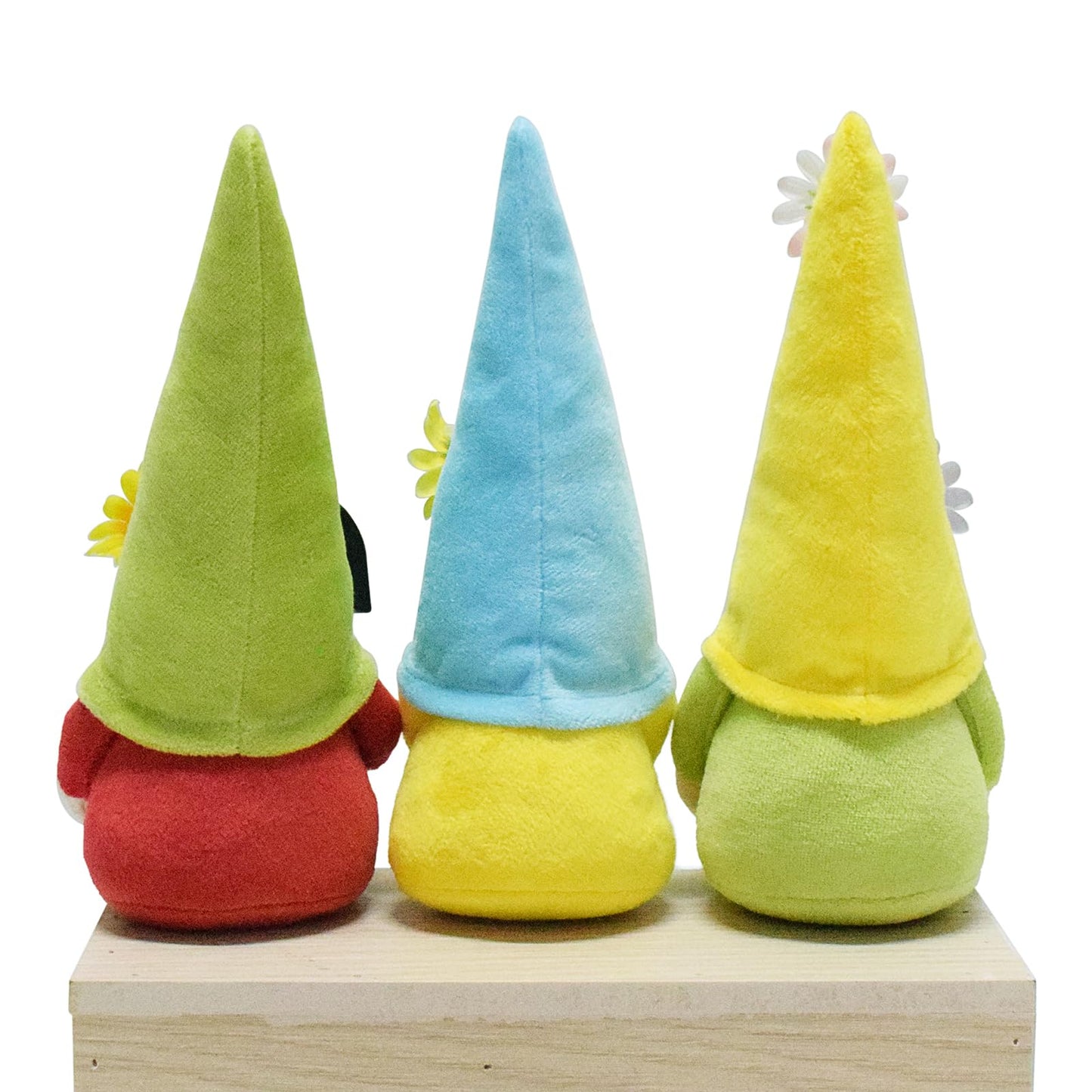 Attiigny Spring Flower Gnome Plush, Set of 3 Flower Spring Summer Gnomes Holiday Ornaments, Handmade Shelf Tiered Tray Decorations Gifts Santa Dolls for Home