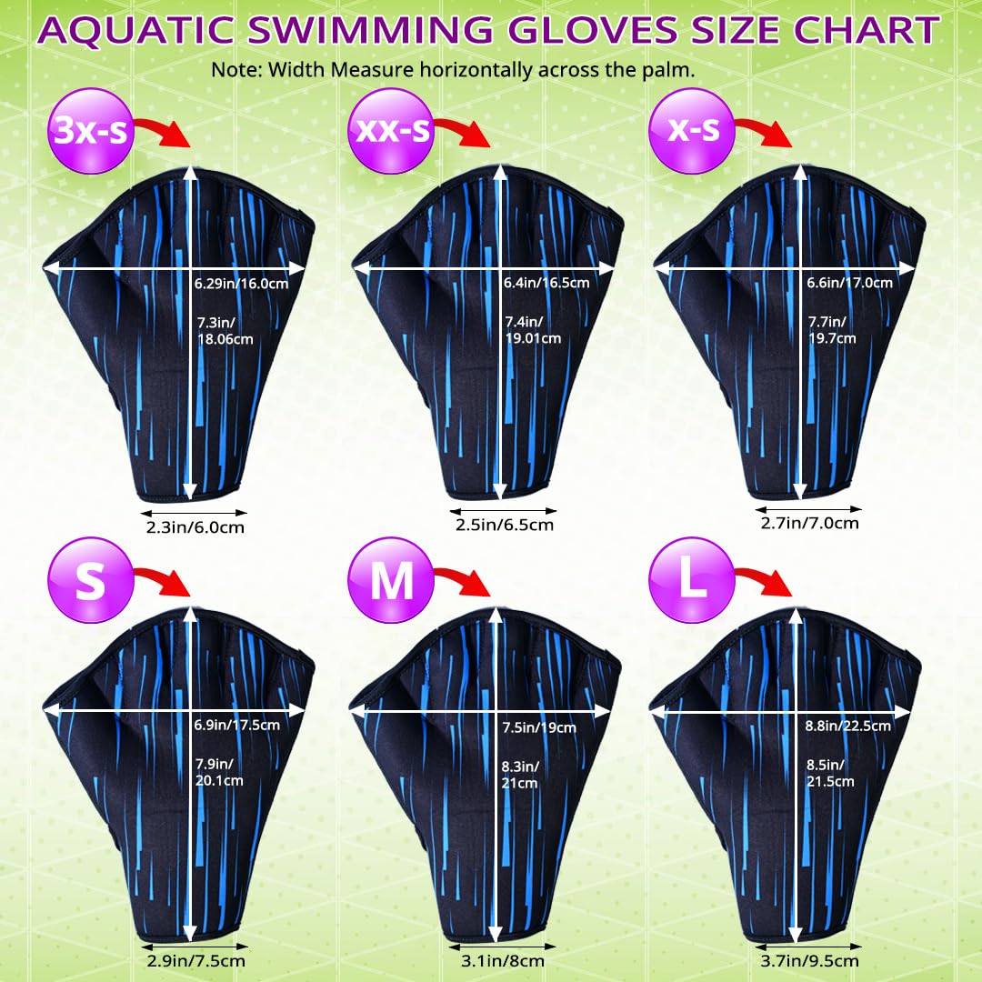 EFAH SPORTS Swimming Gloves Aquatic Swim Training Glove Neoprene Webbed Fitness and Water Aerobics Resistance Gloves for Men Women Children (Blue X-Small)