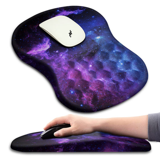 Hokafenle Ergonomic Mouse Pad Wrist Support with Massage Design, Wrist Rest Pain Relief Mousepad with Memory Foam&Non-Slip PU Base, Mouse Pads for Wireless Mouse & Desk (12x8 inch,Pink)