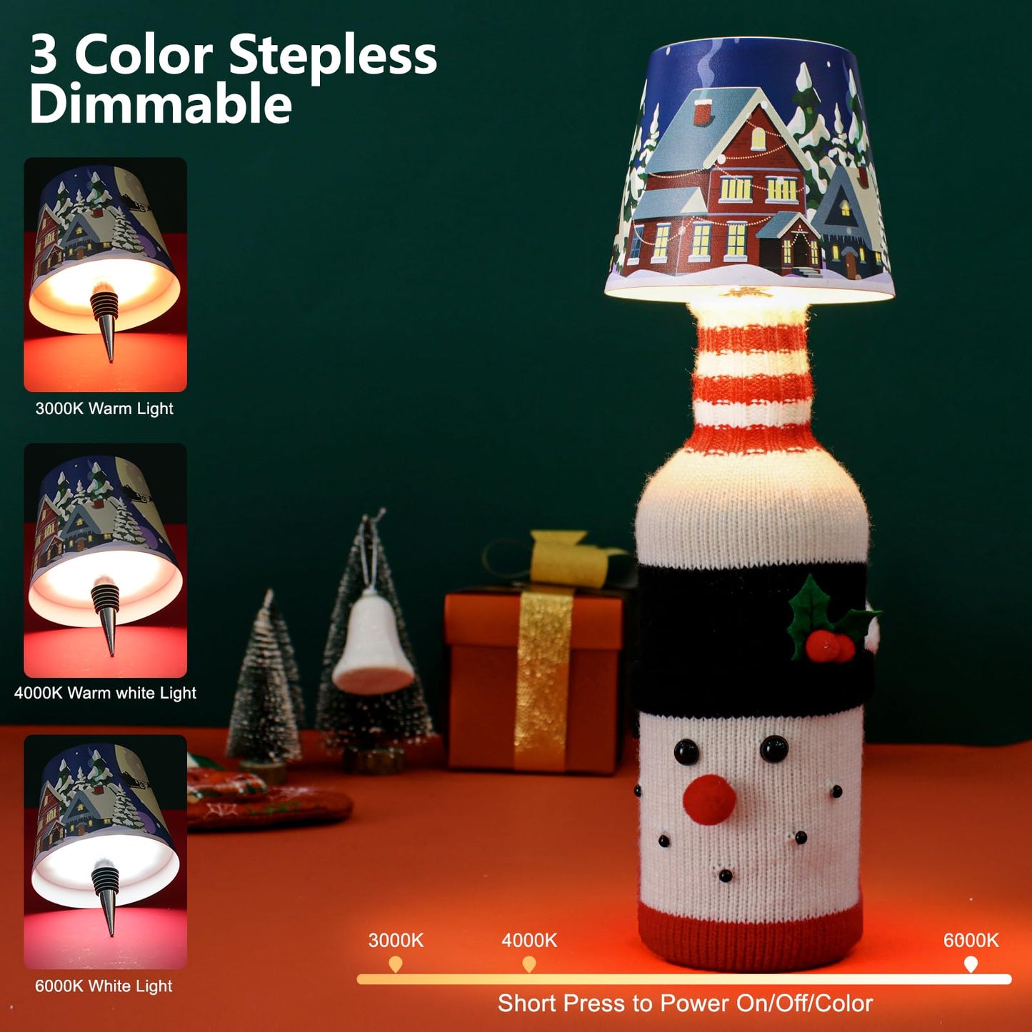 SOUDFK 2025 New Wireless Bottle lamp, Customized Indoor/Outdoor Decoration (Blue Elk)