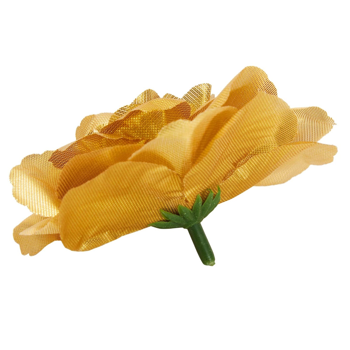 50 Pack Gold Roses Artificial Flowers Bulk, 3 Inch Stemless Fake Silk Roses for Decorations, Wedding, Faux Bouquets