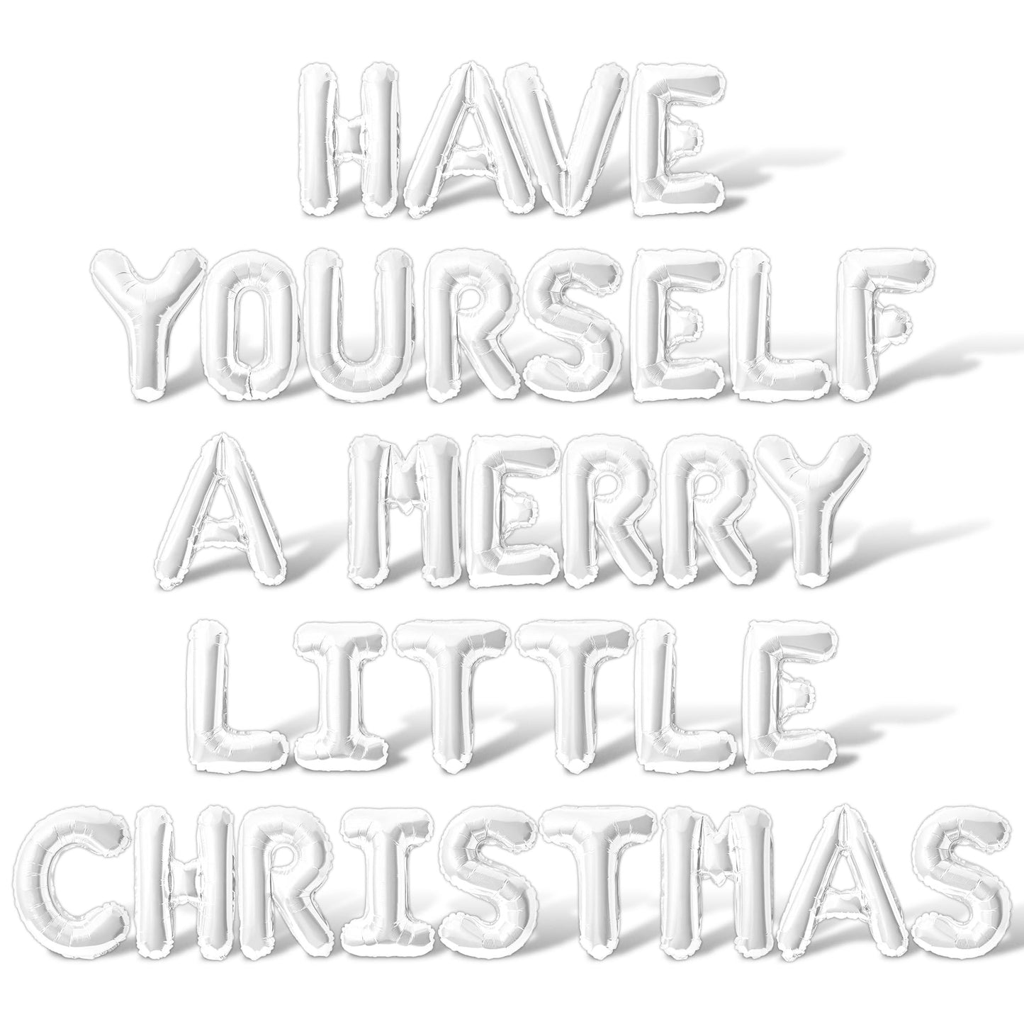 Letter Balloons - HAVE YOURSELF A MERRY LITTLE CHRISTMAS 16" Inch Alphabet Letters Foil Mylar Balloon Christmas and Holiday Party Balloon Banner (White)