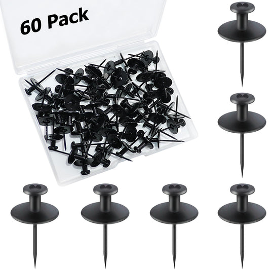 60 PCS Metal Thumb Tacks for Wall Hangers, Double Headed Push Pin Hooks Small Nails for Picture Hanging Hardware, Renter Friendly Decor for Home Office Hang Pictures without Damaging walls, Cork Board