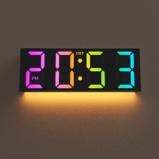 Digital Wall Clock Large Display, 13" Large Digital Wall Clock with RGB Color Remote Control, Automatic Brightness Dimmer Big Clock with Night Lights, Auto DST, Date Week,Perfect for Gift