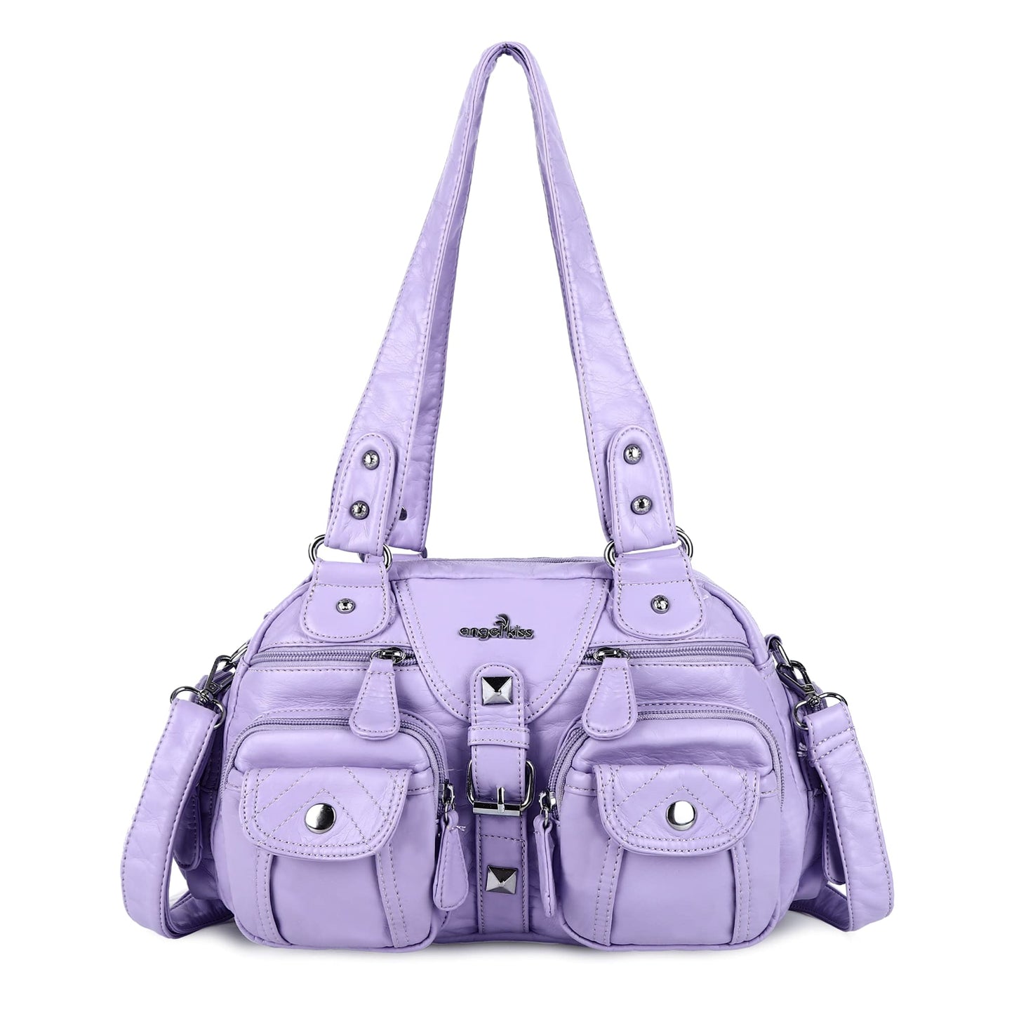 Angel Kiss Hobo Crossbody Purses for Women Shoulder Bag Multipocket Soft Hobo Purses Removable Strap Leather Handbags