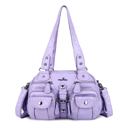 Angel Kiss Hobo Crossbody Purses for Women Shoulder Bag Multipocket Soft Hobo Purses Removable Strap Leather Handbags