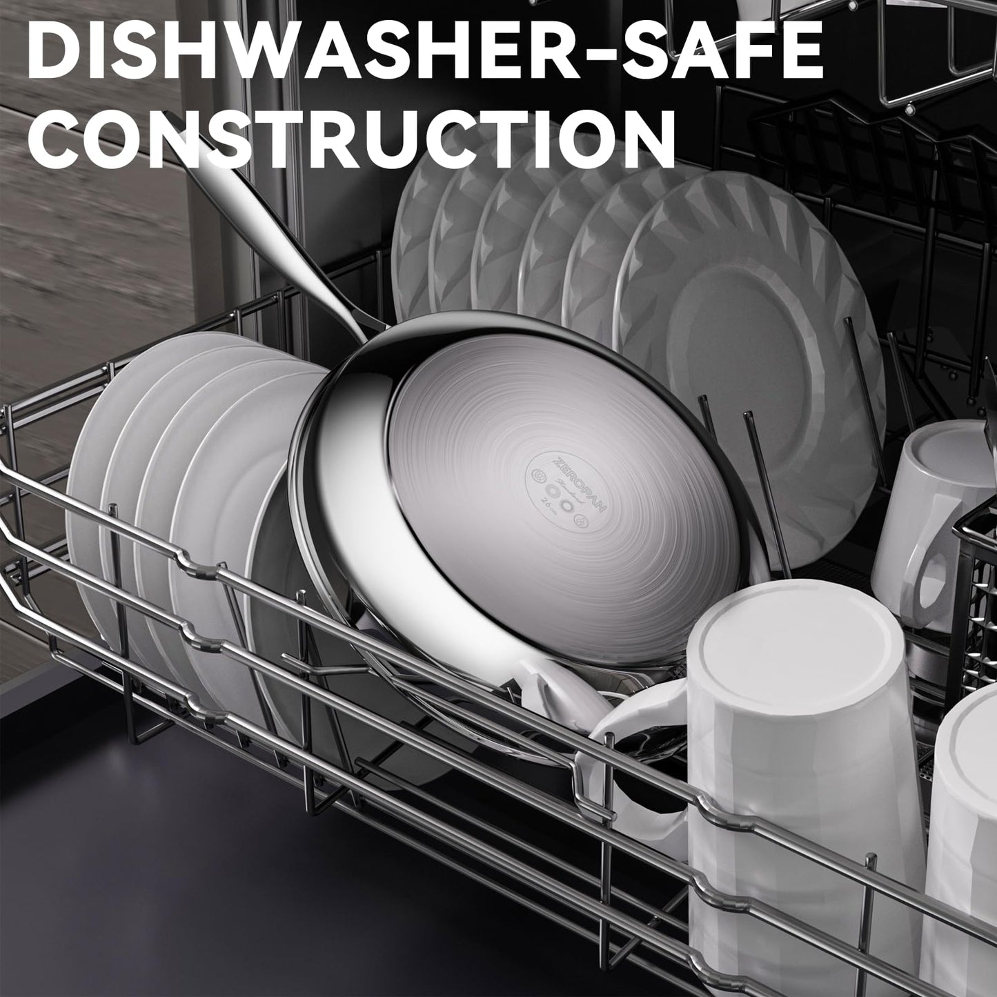 ZEROPAN Non Stick Frying Pans,Hybrid Nonstick 9.5 Inch Frying Pan,Stay-Cool Handle,Dishwasher-Friendly,Nonstick Frying Pan,Oven-Safe,Works on Induction,Ceramic and Gas Cooktops