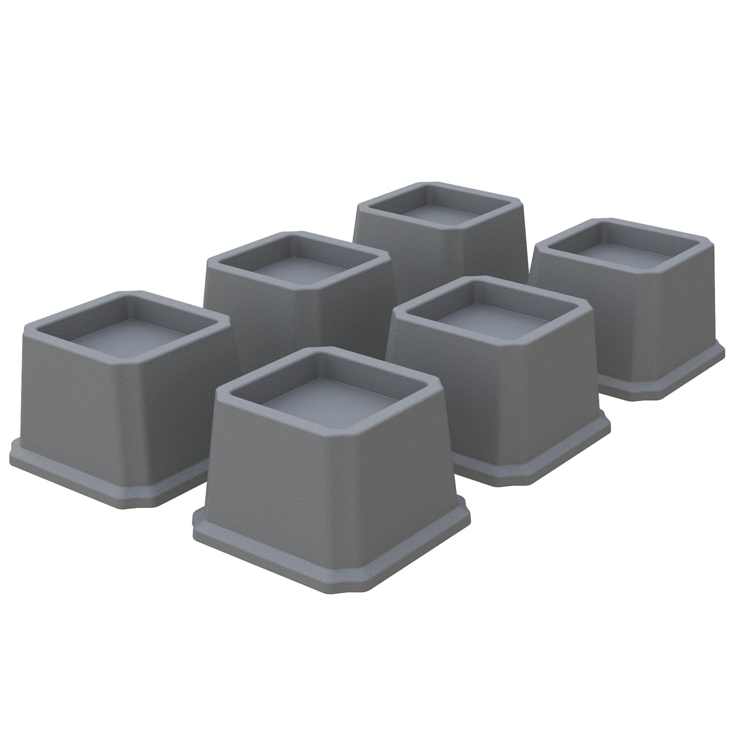 Whynonap Bed Risers 2 Inch Heavy Duty Bed Elevators, Set of 6 Lifts Up 2000 lbs Furniture Riser for Sofa and Table, Gray