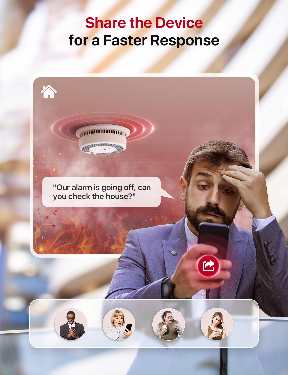 X-Sense Smart Smoke Detector Carbon Monoxide Detector Combo with No Fee App Notification, Replaceable Battery Powered Smoke Detector and Carbon Monoxide Detector, SC06-WX, 1-Pack