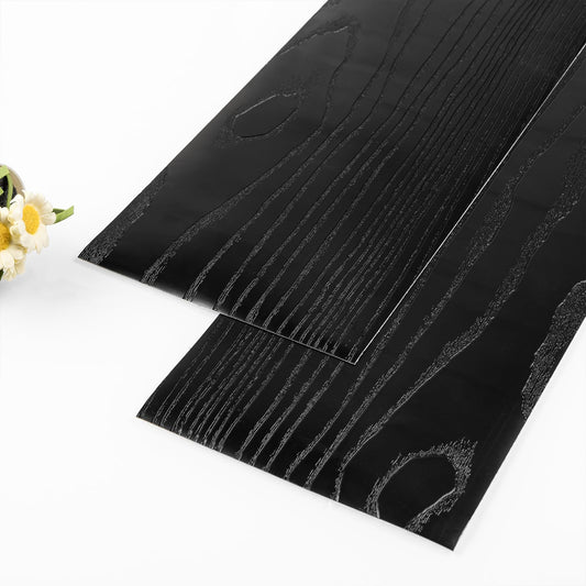 Peel and Stick Floor Tile - Vinyl Flooring 20-Pack (30 Sq.Ft), Waterproof and Self-Adhesive Black Wood Plank for Bathroom Kitchen Laundry Room, Easy DIY Flooring, No Grout Needed (36x6 Inch)