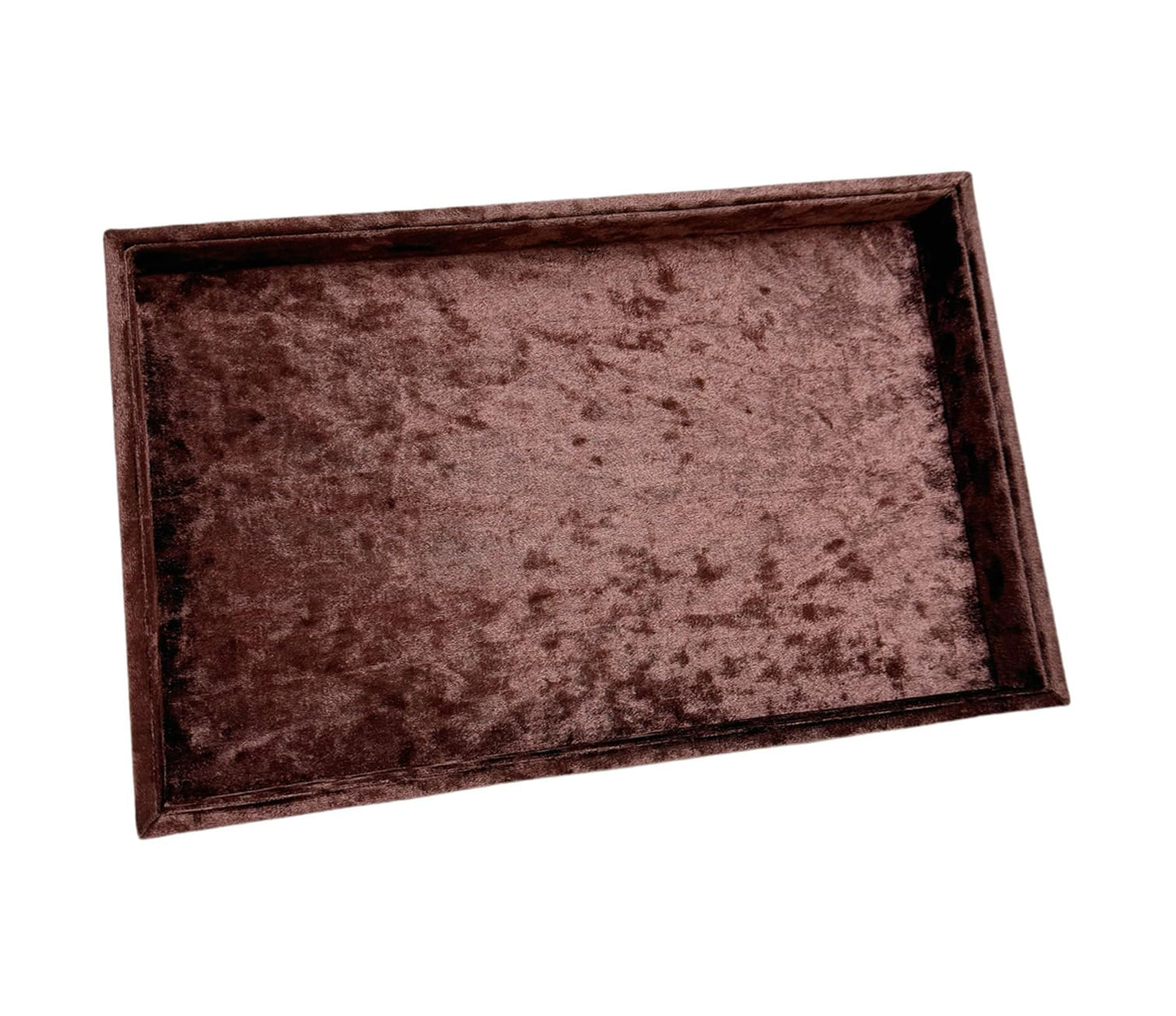 AgentMoon Luxury Jewelry Storage Tray,Noble Retail Goods Display Tray,Bedside Organizer for Remote Controller iPhone Eyeglasses.Original Design Flashing Special Velour.(Tabby Dark Coffee)