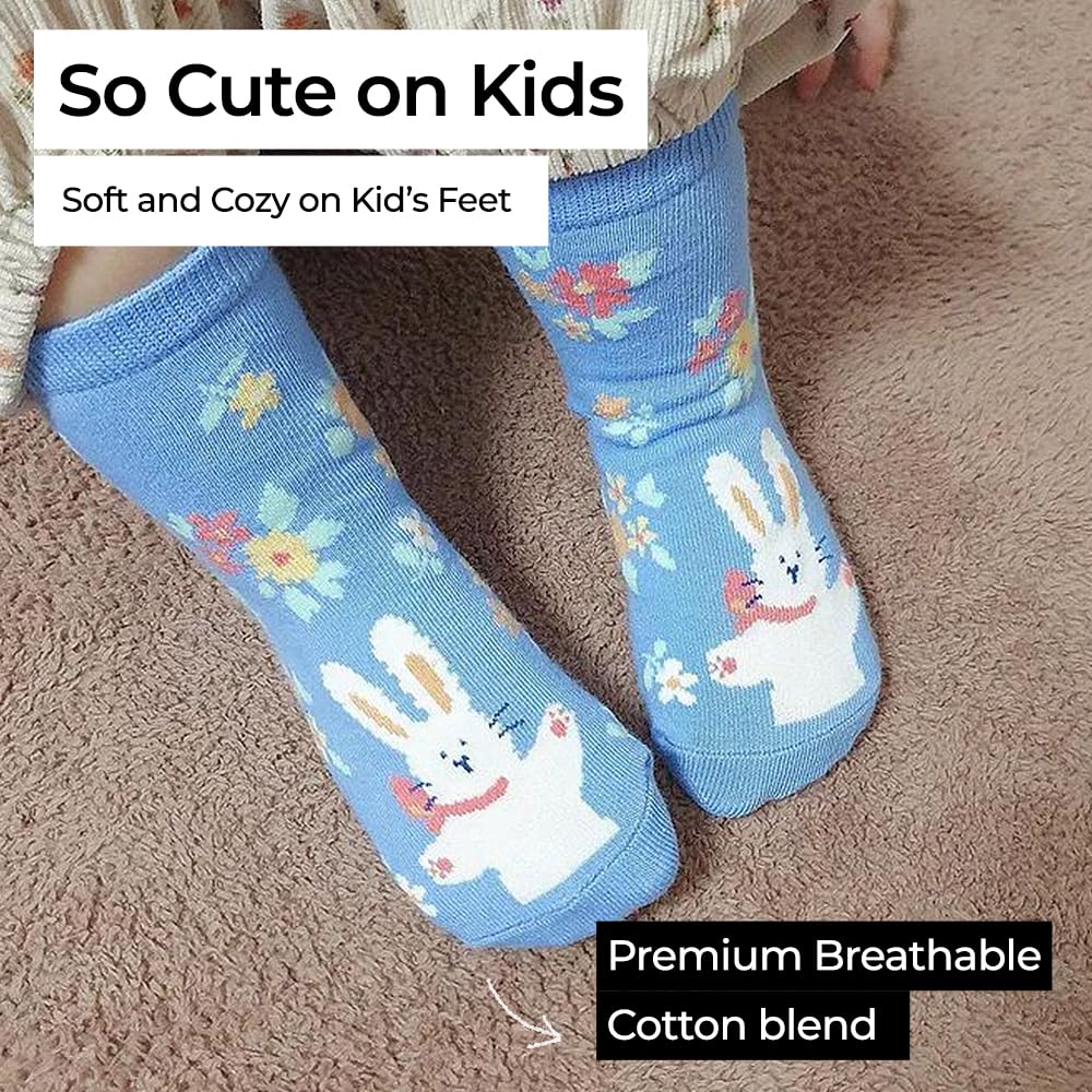Dailylike Baby Boys Girls Non Slip Grip Ankle Socks with Anti Skid Grippers for Infants Toddlers Kids 6 Pairs