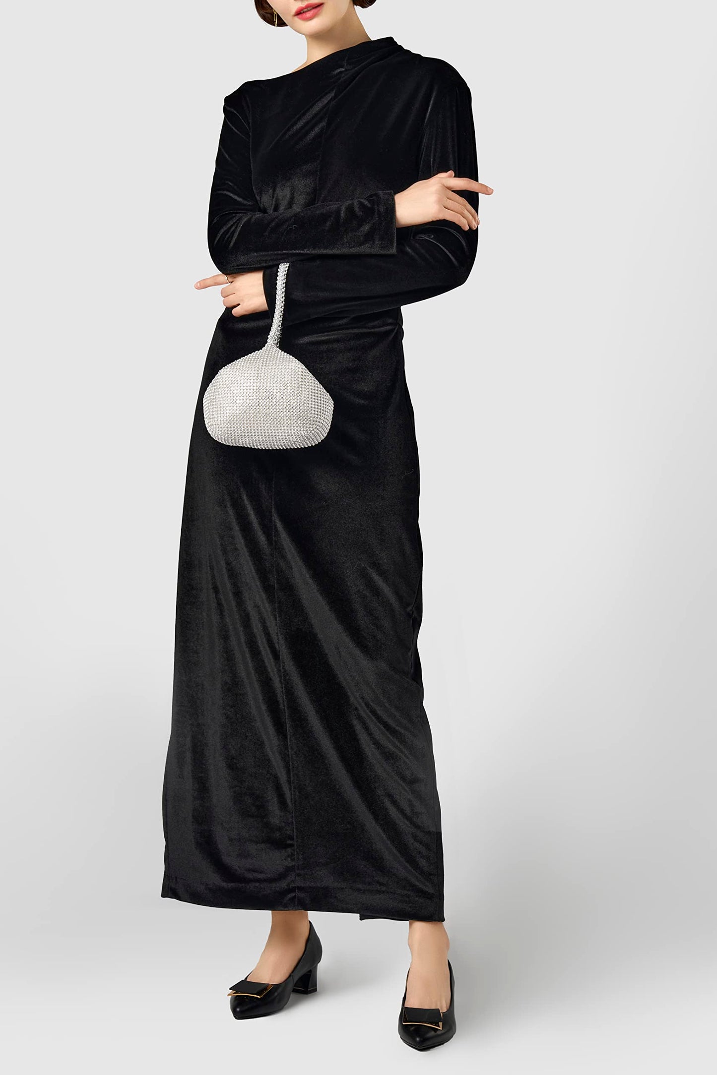 BABEYOND Women's Rhinestone Clutch Evening Bags Sparkly Glitter Triangle Purse for 1920s Party Prom Wedding