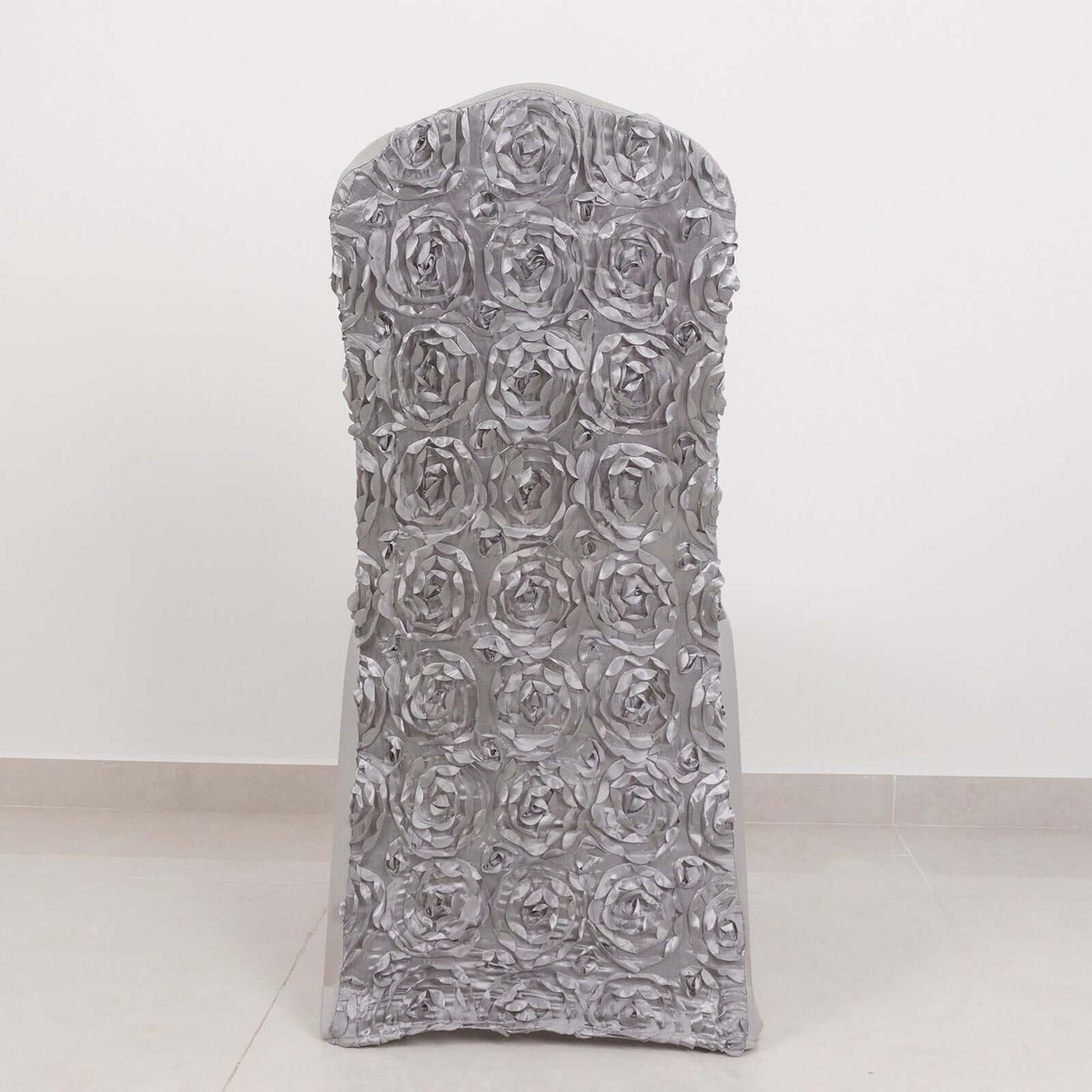 Efavormart 20 PCS White Satin Rosette Spandex Stretch Folding Chair Cover for Party Dining Chairs Wedding W/Foot Pockets Washable Slipcovers for Outdoor Events