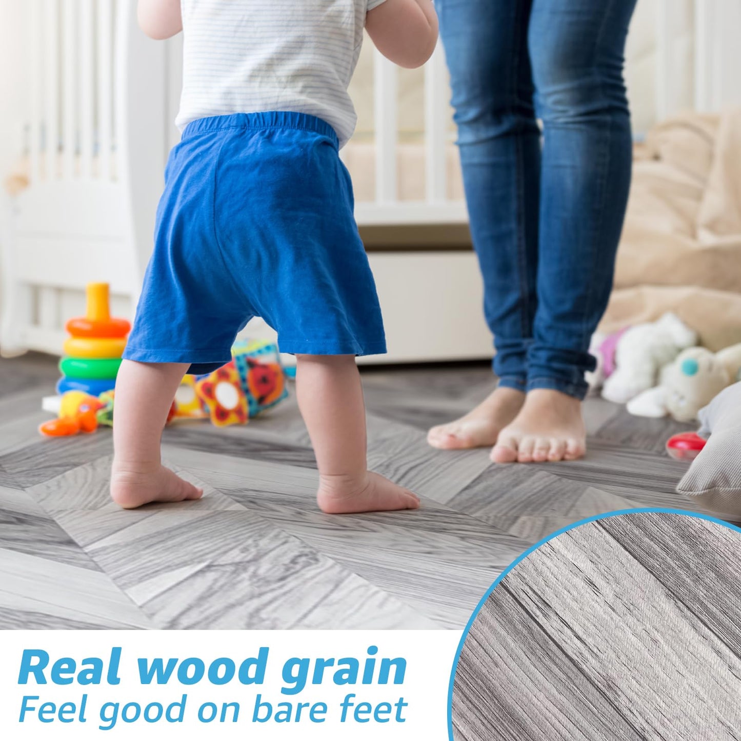 Art3d 18-Pack Interlocking Luxury Vinyl Flooring Tile for Kitchen Bathroom, 36 x 6 Inch Wood Floor Plank for Wear-Resistant, Waterproof, Anti-Slip, Reusable, Dublin Dawn Ash