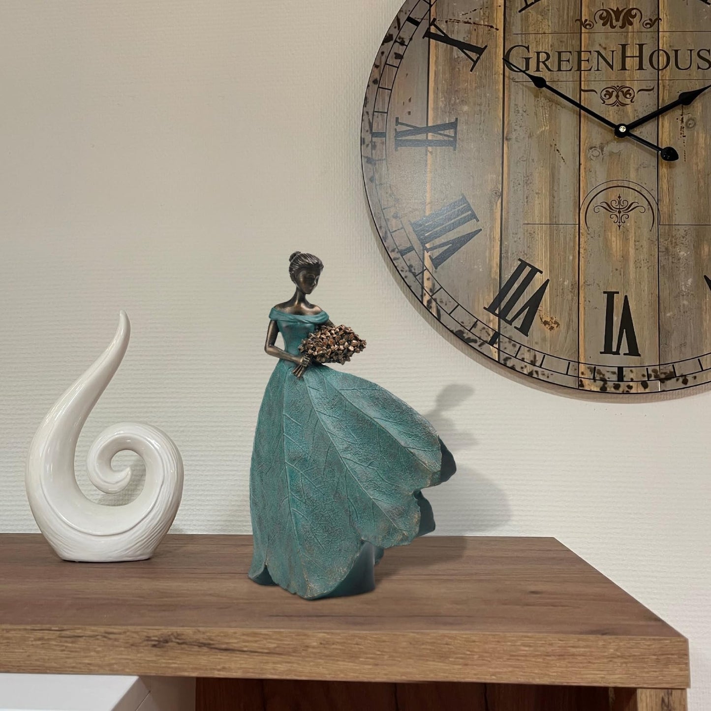 Guichifun Fairy Statue Collection Home Decoration - Leaf Angel Girls Resin Modern Table Decor for Living Room Office Sculpture Decor for Women Indoor Rustic Figurines Gift 5 x 3 x 7.5 Inch