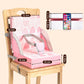 Toddler Booster Seat for Dining Table, Portable Booster Seat for Table, Adjustable Pink Cushion with Creative Design, Washable Seat Pad, Easy to Clean