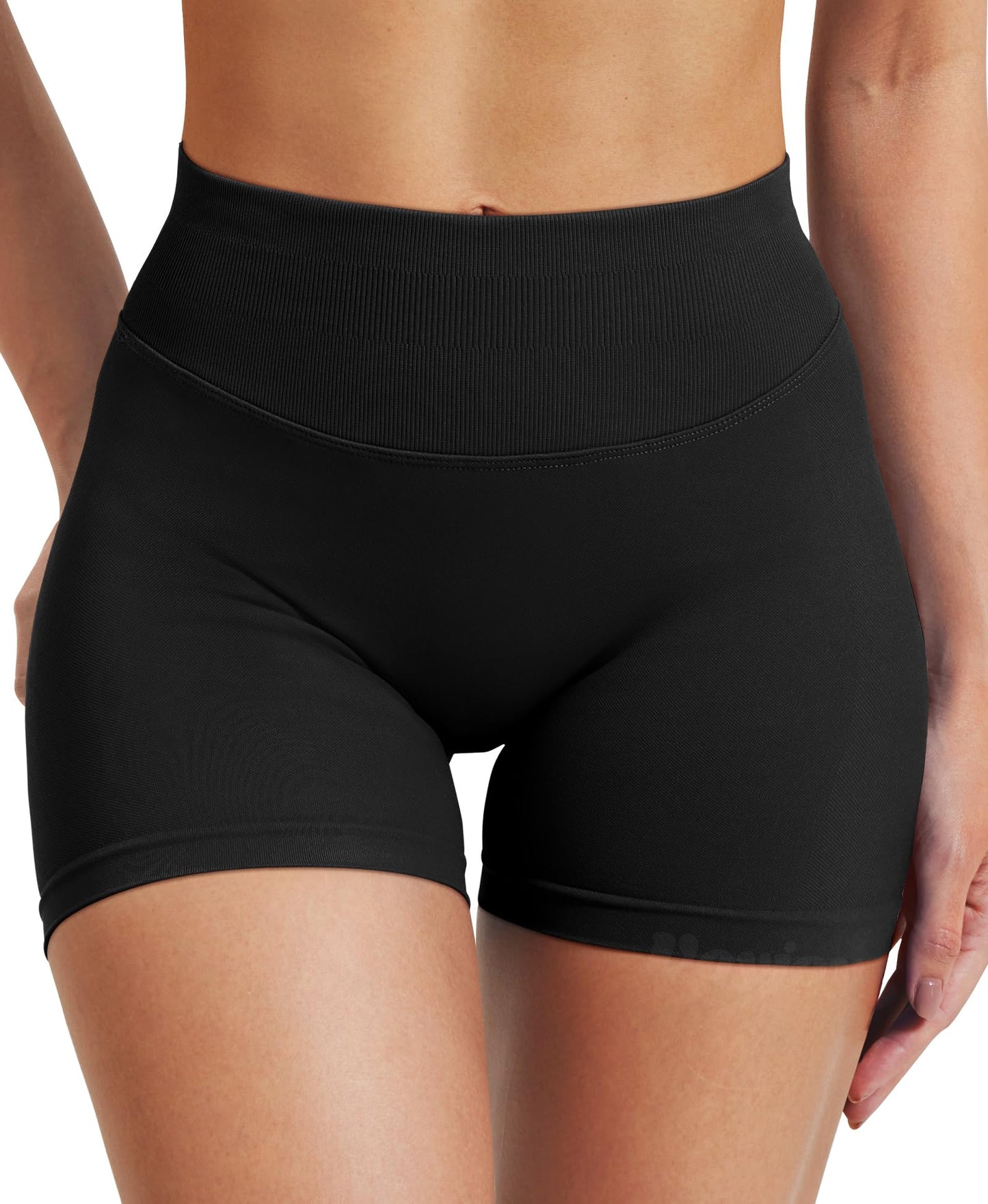 VOYJOY Women Workout Impact Shorts 3.6"/ 4.5"/ 6" Scrunch Butt Lifting Gym Seamless Booty Biker Shorts Black