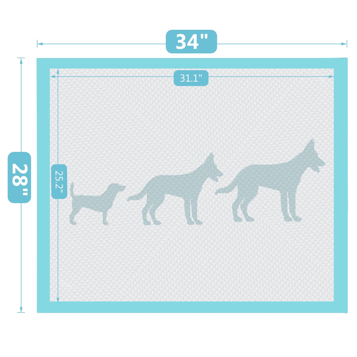 BESTLE Extra Large Pet Training and Puppy Pads Pee Pads for Dogs 28"x34" -40 Count Super Absorbent & Leak-Proof