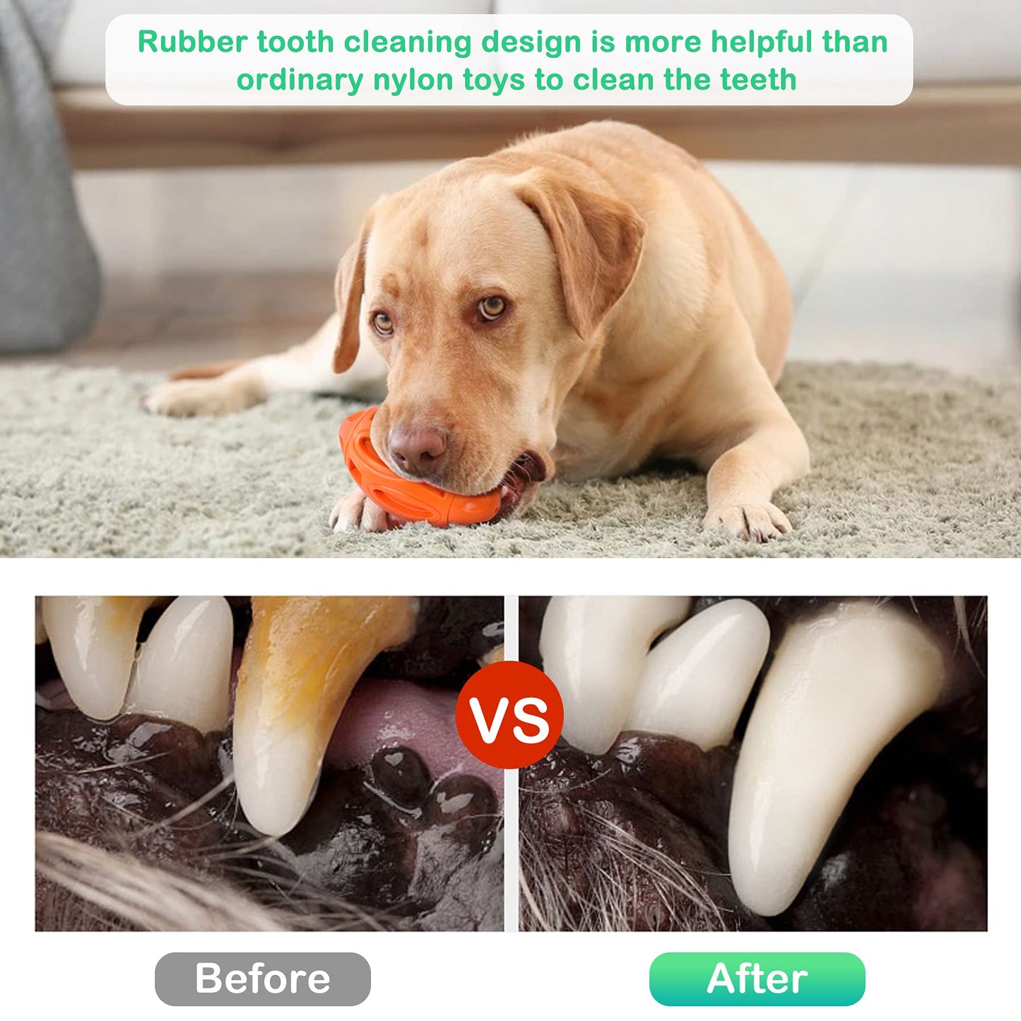 2 Pack Squeaky Dog Toys for Aggressive Chewers Large Medium Small Puppy Interactive Dog Chew Toy Durable Rubber Indestructible Tough Ball