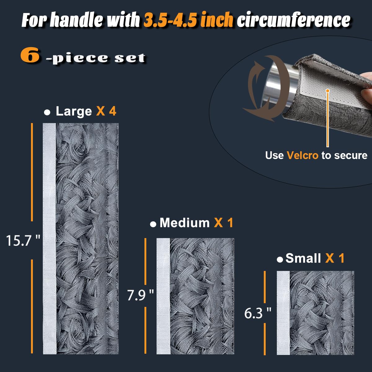 Volecy Set of 6 Refrigerator Door Handle Covers, Washable Velvet Fabric Appliance Handle for Fridge Microwave Stove Dishwasher Catch Stains Dust Fingerprint Prevent Ice hot Hand (Wind Grey)