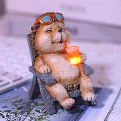 Miniature Frog Garden Statue Mom Dad Gifts Home Decorations Fairy Garden Accessories Outdoor Lights Solar Garden Frog Decor Art Housewarming Gift for Patio,Yard,Lawn Ornament,3.89"x2.36"x3.93