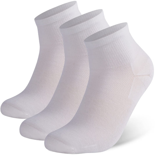 RZTT 90% Merino Wool Socks for Men and Women Athletic Ankle Socks with Arch Support Breathable Ultra Soft 3 Packs for All day Comfort,Large,White