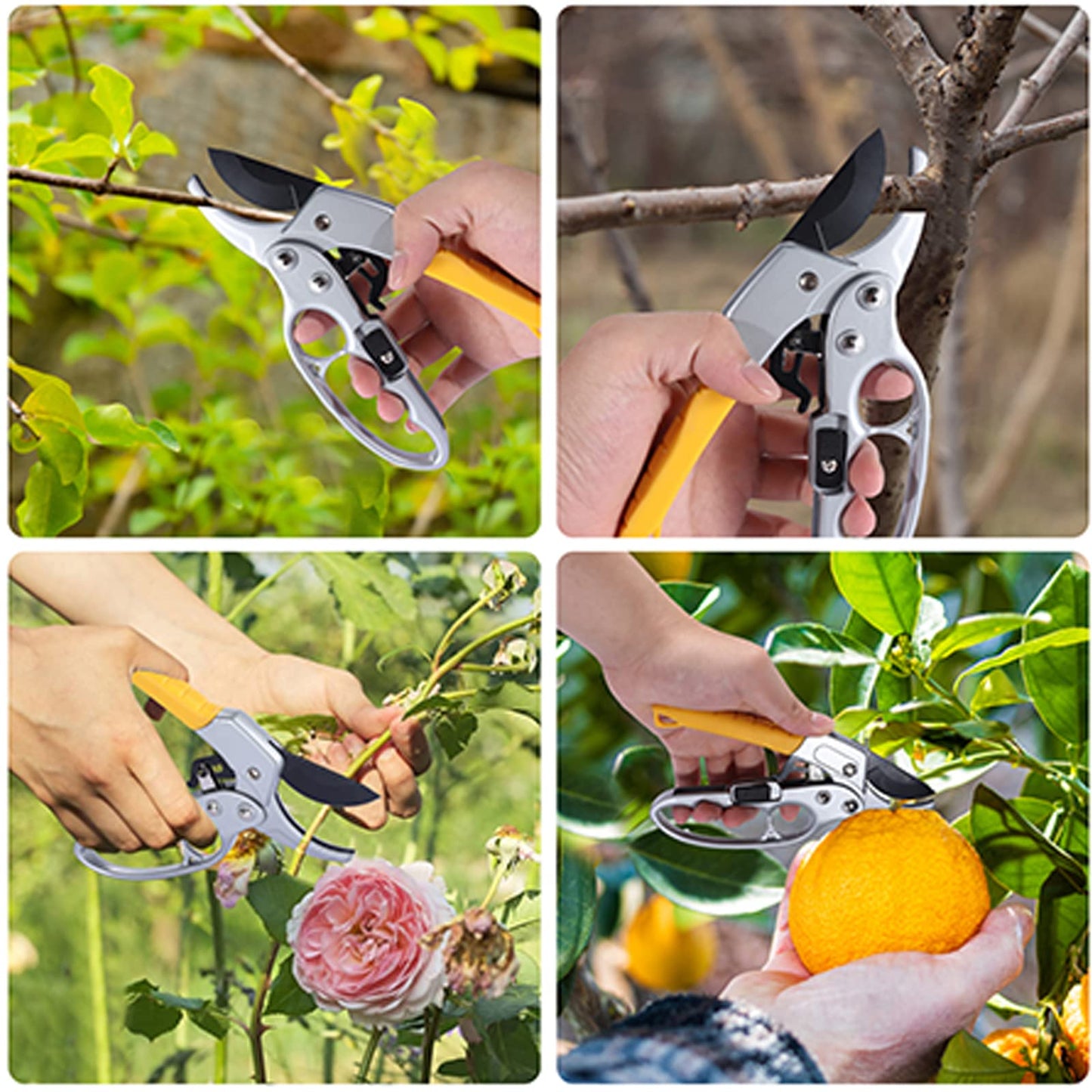MEPEREZ Germany Pruning Shears, Arthritis Weak Hand Snips, Work 3 Times Easier, 1-Inch Cut Capacity Garden Clippers, Ergonomic handle, Rust resistant, high strength steel, Sharp
