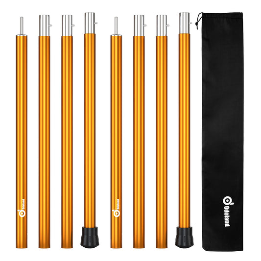 Odoland Adjustable Telescoping Aluminum Tarp and Tent Poles Set of 2 - Collapsible Lightweight for Camping, Backpacking, Hammocks, Sun Shade Shelters, and Awnings