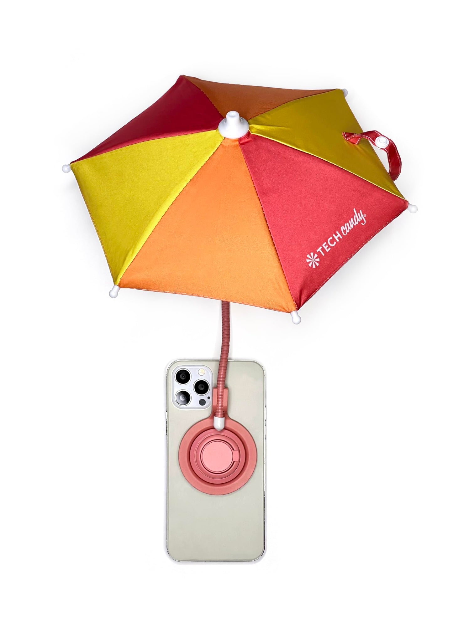 Tech Candy Screen Shade Magnetic Phone Umbrella, Portable & Adjustable Mobile Sun Shade, Magnetically Attaches to Phones, Compact & Travel-Friendly, Protects Screen from Sun, Rain, & Glare