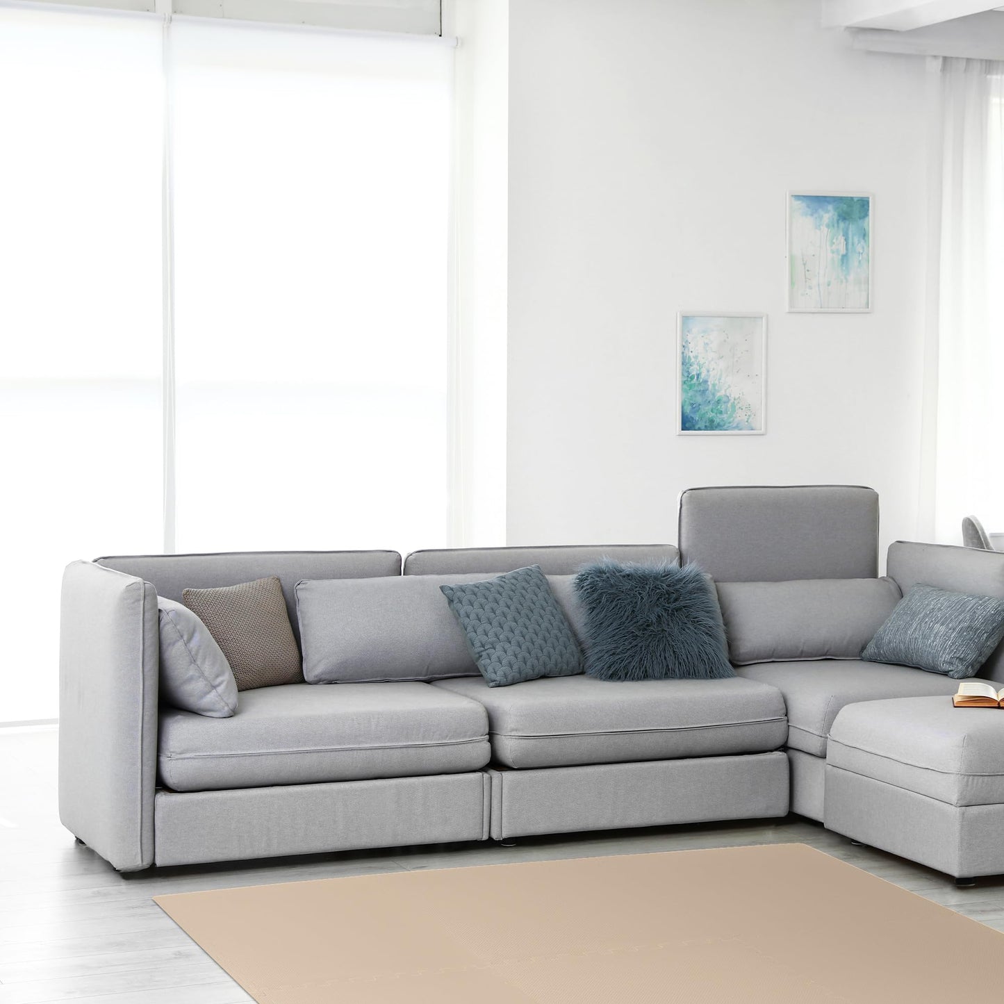 We Sell Mats 3/8 Inch Thick Multipurpose Exercise Floor Mat with EVA Foam, Interlocking Tiles, Anti-Fatigue for Home or Gym, 24 in x 24 in