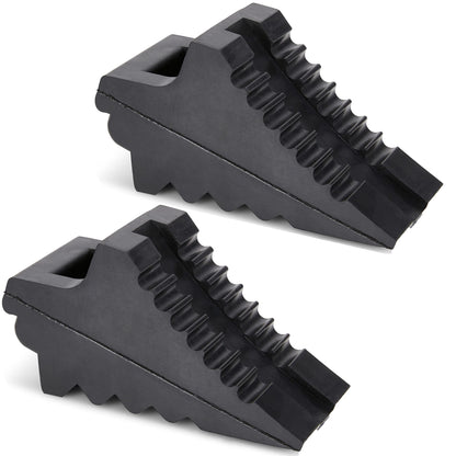 Wheel Chocks for Cars, RVs, Trucks, Trailers, and Vehicles G.V.W. up to 8T, 4 Pack - Anti Slip Bottom Tire Chock for All Weather Use - RV, Travel Trailer, Pop Up Camper Accessory