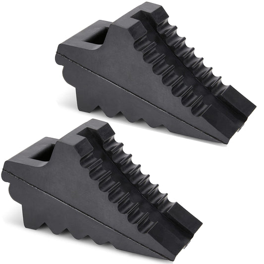 Wheel Chocks for Cars, RVs, Trucks, Trailers, and Vehicles G.V.W. up to 8T, 4 Pack - Anti Slip Bottom Tire Chock for All Weather Use - RV, Travel Trailer, Pop Up Camper Accessory