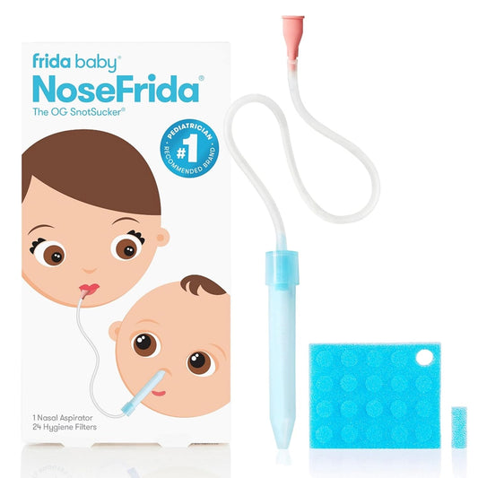 Frida Baby NoseFrida SnotSucker for Baby, Nasal Aspirator for Baby, Nose Sucker, Nasal Aspirator for Allergy Relief + Congestion Relief with 24 Extra Hygiene Filters, FSA/HSA Eligible