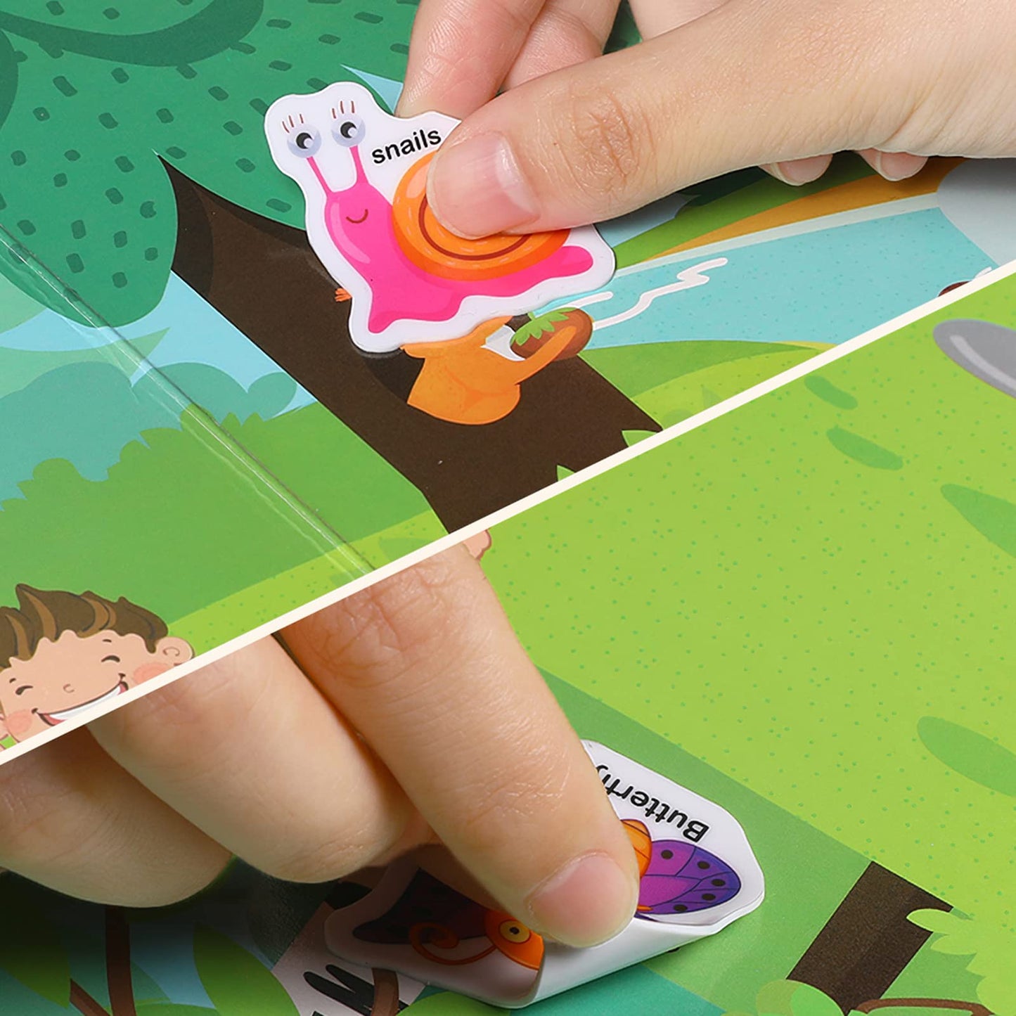 3 Pack Portable Jelly Sticker Quiet Book for Kids, Reusable Sticker Book for Toddlers, Preschool Learning Activities Learning & Education Toys, Animal Dinosaur Vehicle Travel Toys