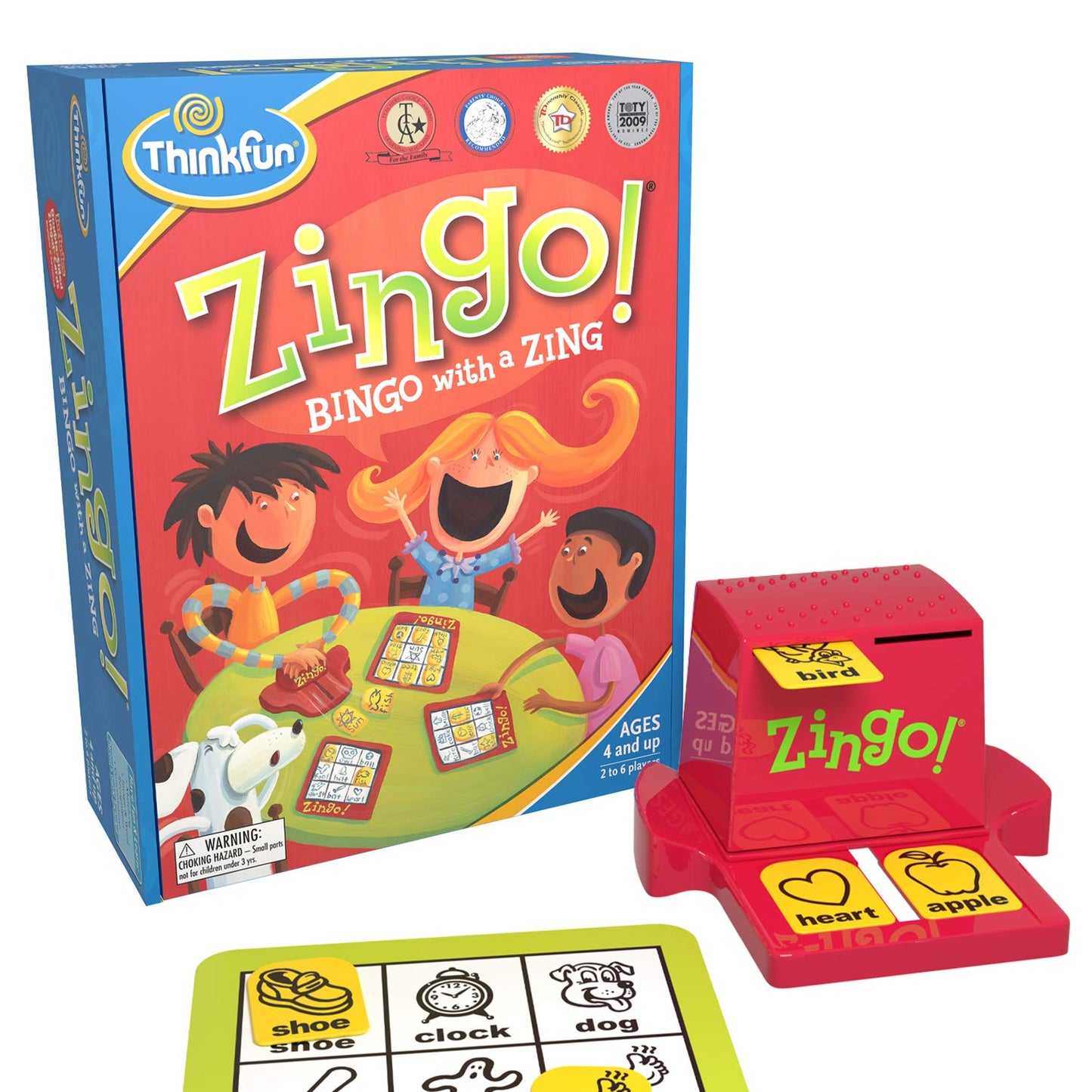 ThinkFun Zingo Bingo Award Winning Preschool Game for Pre-Readers and Early Readers Age 4 and Up - One of the Most Popular Board Games for Boys and Girls and their Parents (97700)