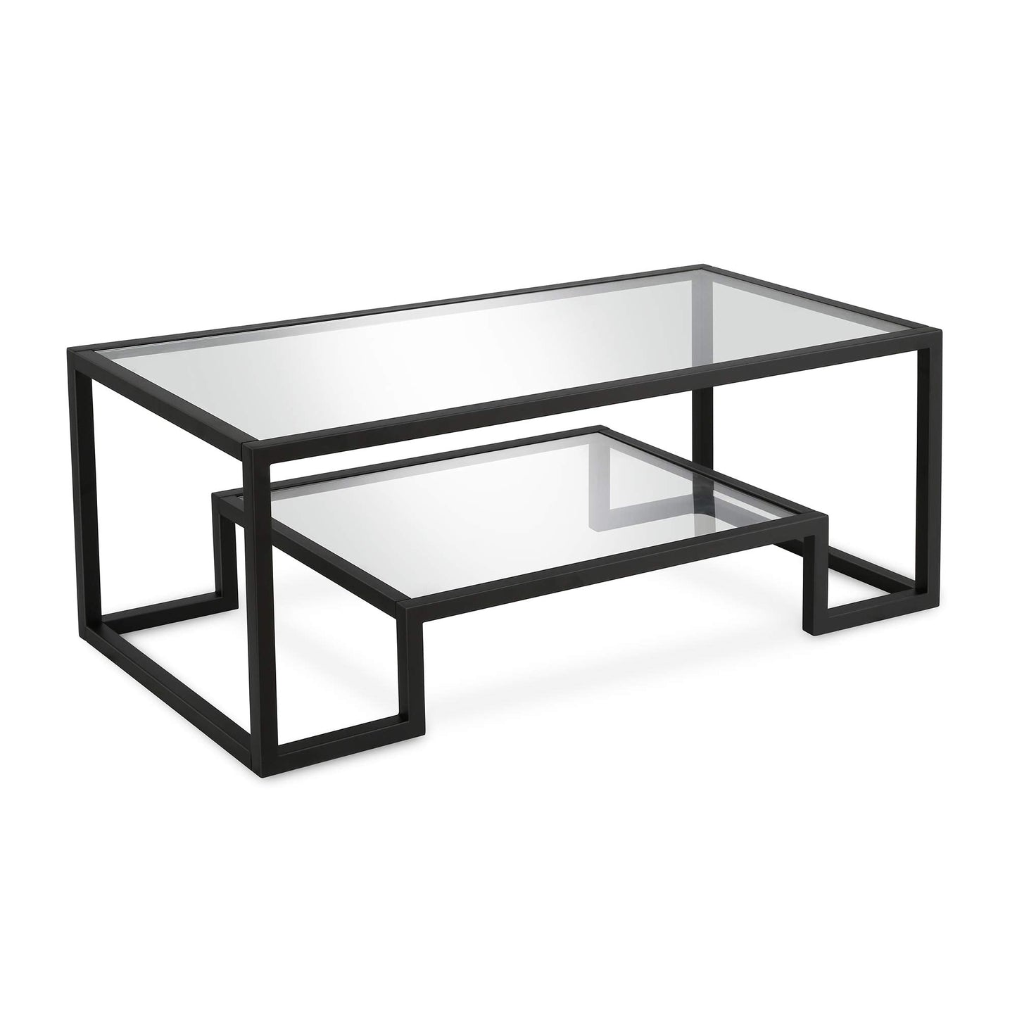 Henn&Hart 45" Wide Rectangular Coffee Table in Blackened Bronze, Modern coffee tables for living room, studio apartment essentials