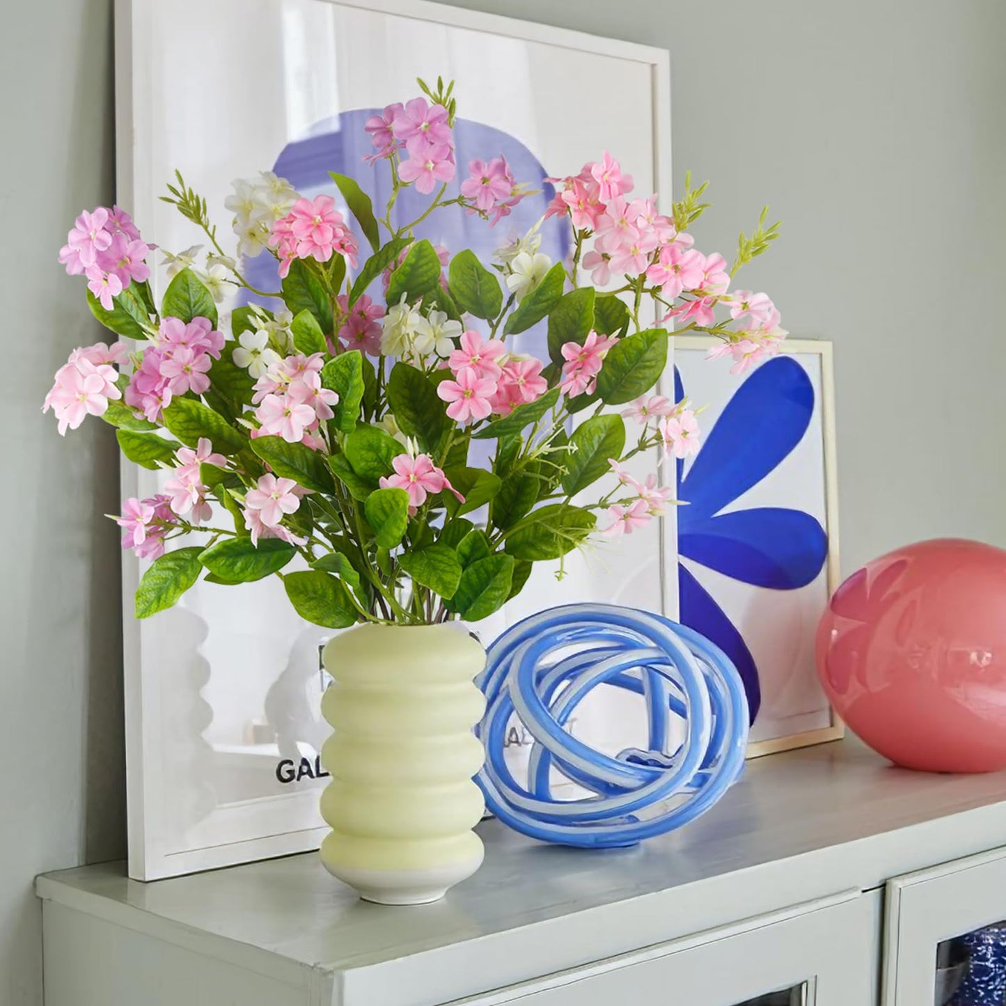 FAICOIA 4 Pcs Artificial Flowers for Decoration 34 Inch Faux Silk Spring Summer Flower Branches Long Stem Silk Wildflowers Artificial Flowers Bulk Floral Arrangement for Vase Home Table Centerpieces