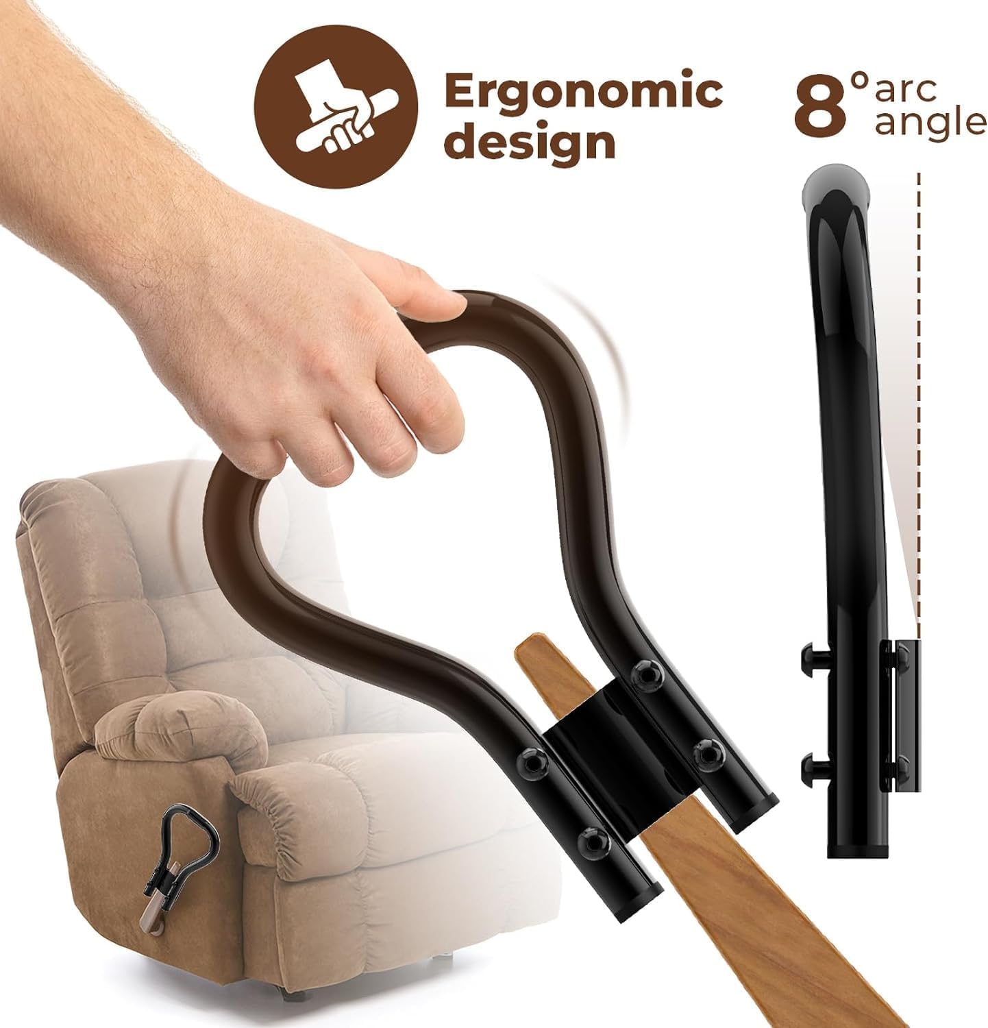 AIYOTAR Recliner Handle Extender, Recliner Lever Extender, Lazy Boy Chair Handle Extender Replacement, Recliner Chair Arm Extension for Elderly Operate Recliner Chair Handle Lever&Lift Footrest Easier