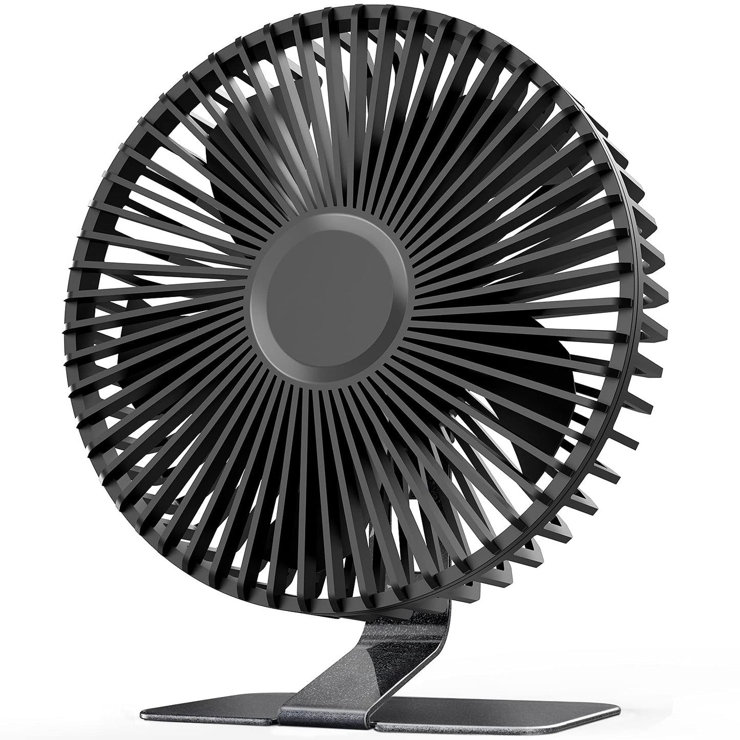 SLENPET 6 inch USB Desk Fan, Adjustable Tilt, 4 Speeds, Ultra-quiet, 90Rotation, Portable, Metal Base, Silver