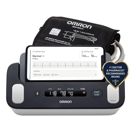 OMRON 2-in-1 Upper Arm Blood Pressure Monitor & 1-Lead EKG Monitor - Clinically Validated Blood Pressure Arm Cuff & Machine - Use OMRON Connect App