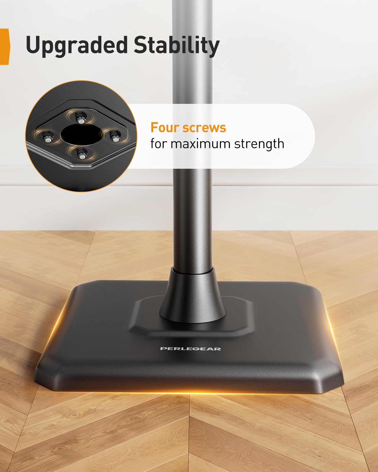 Perlegear Speaker Stands Pair, 33-42 Inch Height Adjustable Stands for Small Bookshelf & Satellite Speakers with Cable Management, 13.2 lbs Capacity, PGSS12