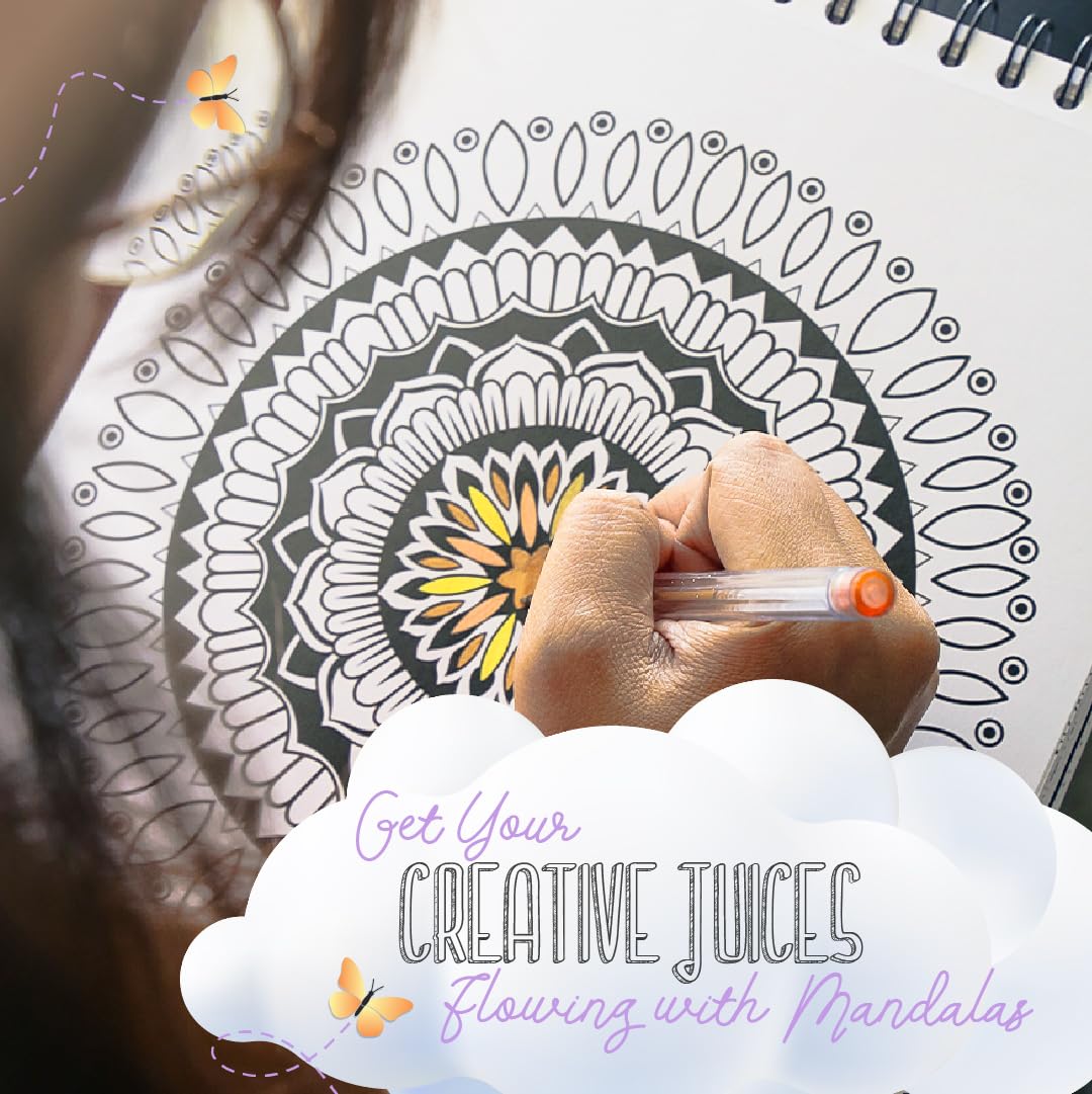 Mandalas II Adult Coloring Book - Features 50 Original Hand Drawn Designs Printed on Artist Quality Paper, Hardback Covers, Spiral Binding, Perforated Pages, Bonus Blotter