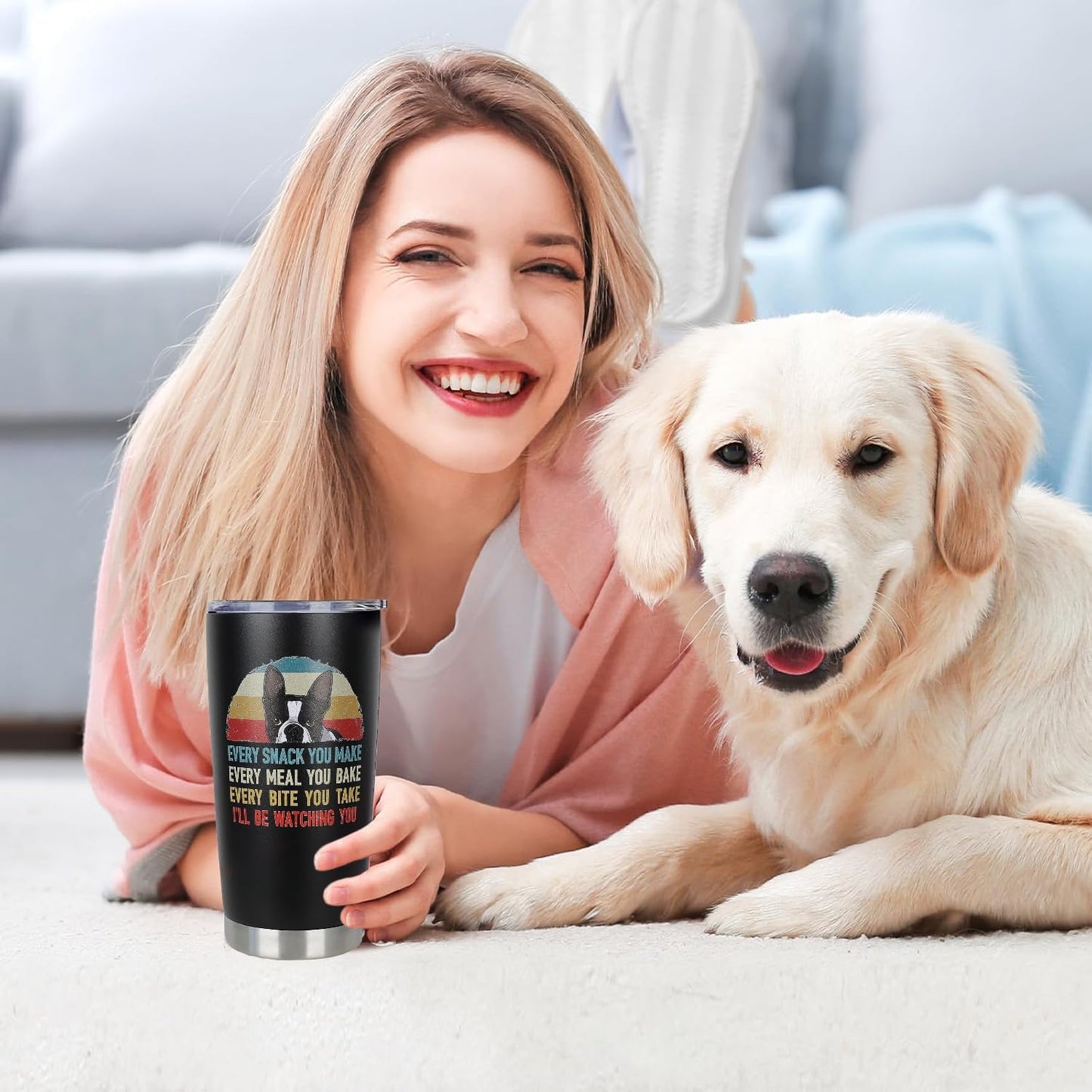 Boston Terrier Gifts for Dog Lovers-Christmas Birthday Gifts for Boston Lovers-Boston Terrier Gifts for Dog Mom Dad-20oz Tumbler Boston Terrier Gifts for Women Men-Coffee Cup Boston Gift for Dog Owner